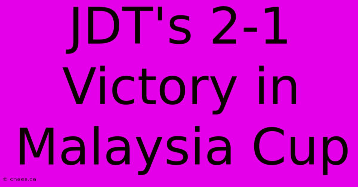 JDT's 2-1 Victory In Malaysia Cup