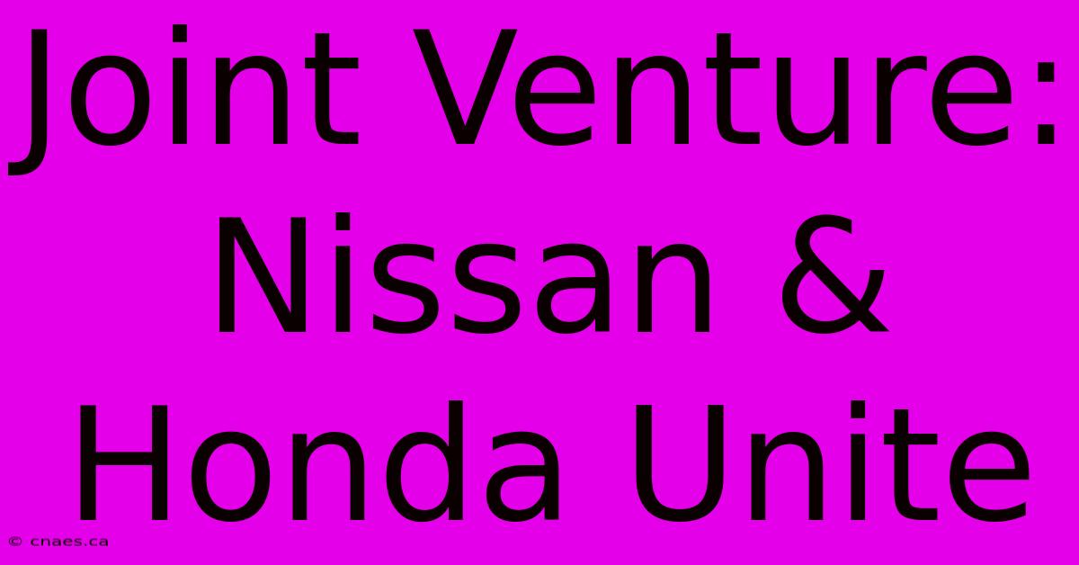 Joint Venture: Nissan & Honda Unite