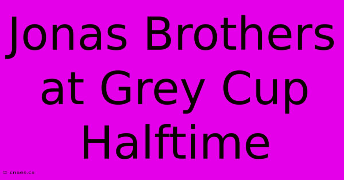 Jonas Brothers At Grey Cup Halftime