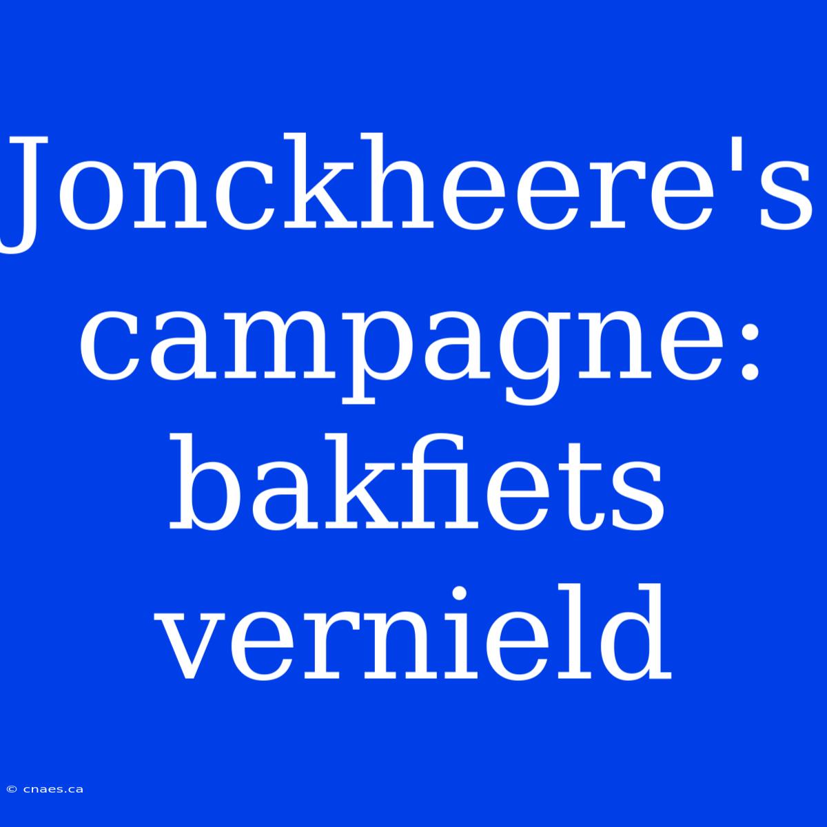 Jonckheere's Campagne: Bakfiets Vernield