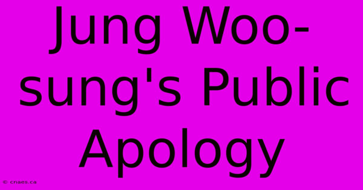 Jung Woo-sung's Public Apology