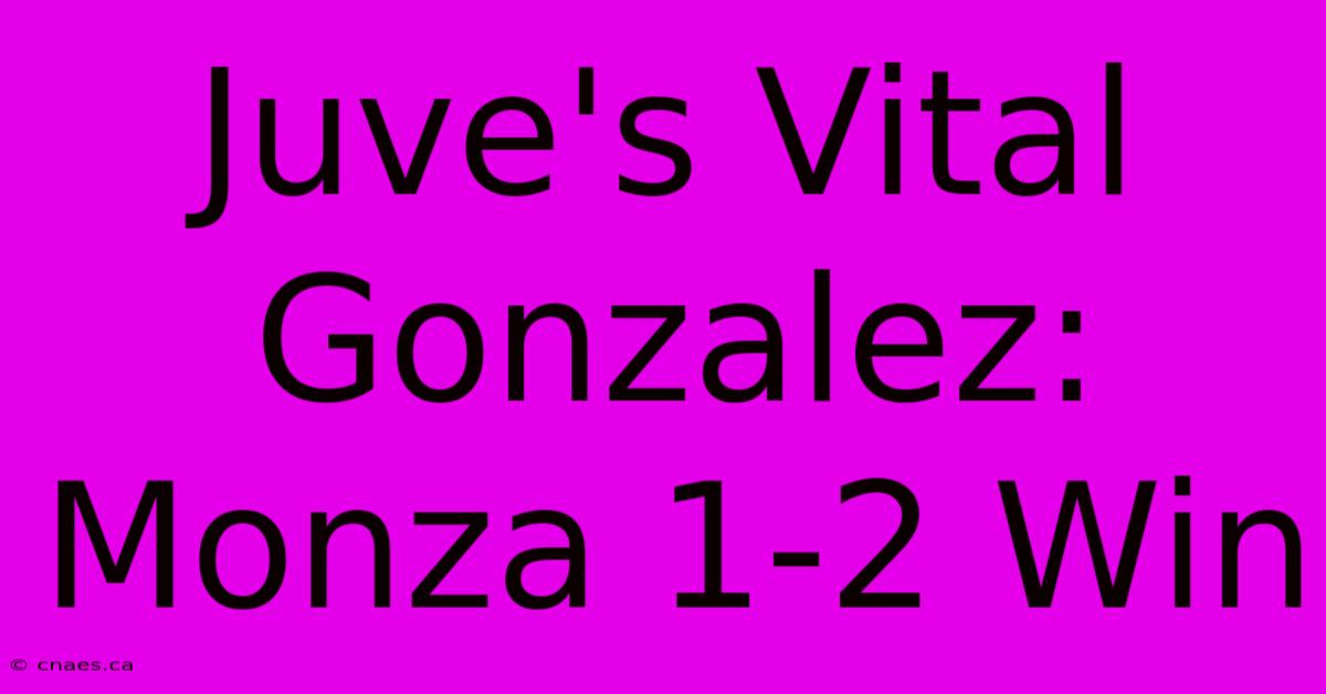 Juve's Vital Gonzalez: Monza 1-2 Win