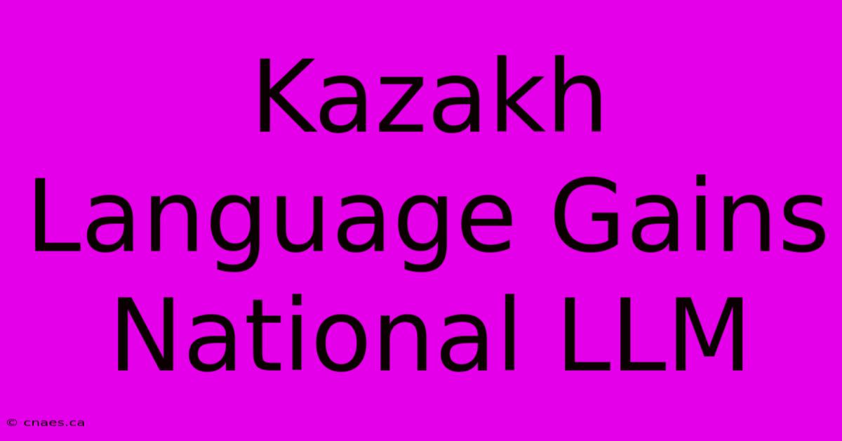 Kazakh Language Gains National LLM