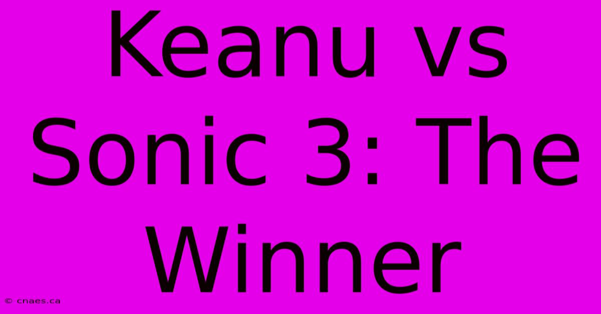 Keanu Vs Sonic 3: The Winner