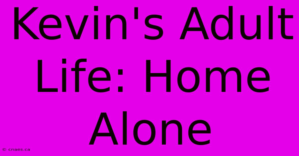 Kevin's Adult Life: Home Alone