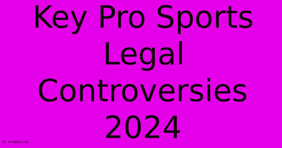 Key Pro Sports Legal Controversies 2024