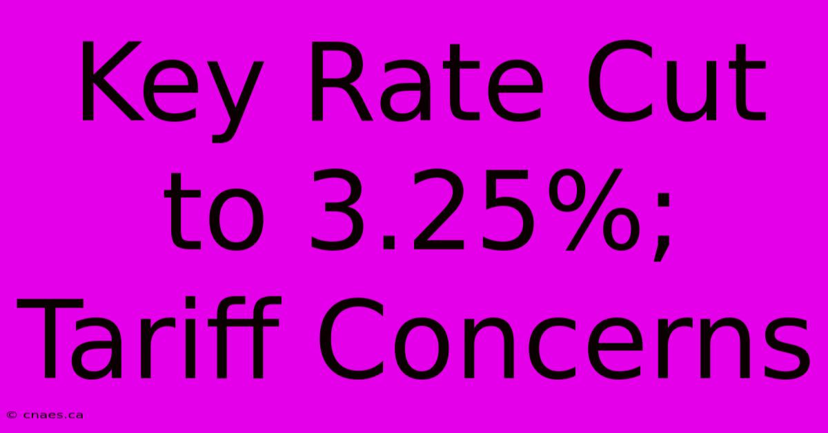 Key Rate Cut To 3.25%; Tariff Concerns