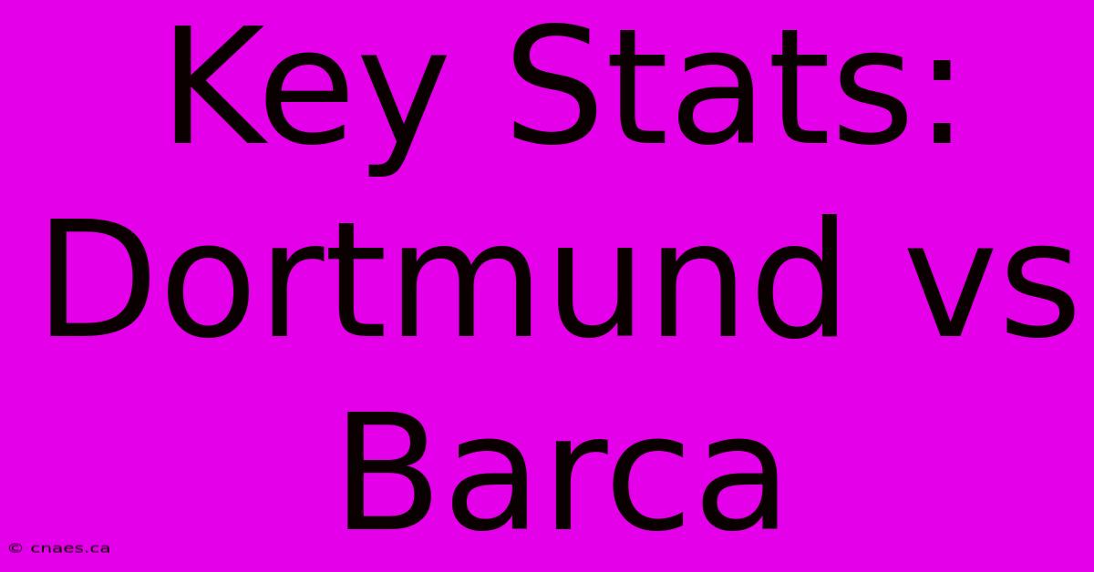 Key Stats: Dortmund Vs Barca