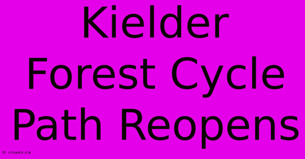 Kielder Forest Cycle Path Reopens