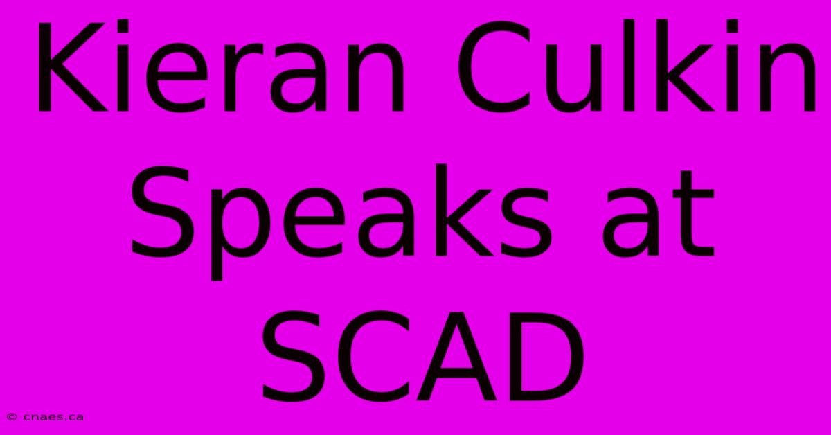 Kieran Culkin Speaks At SCAD