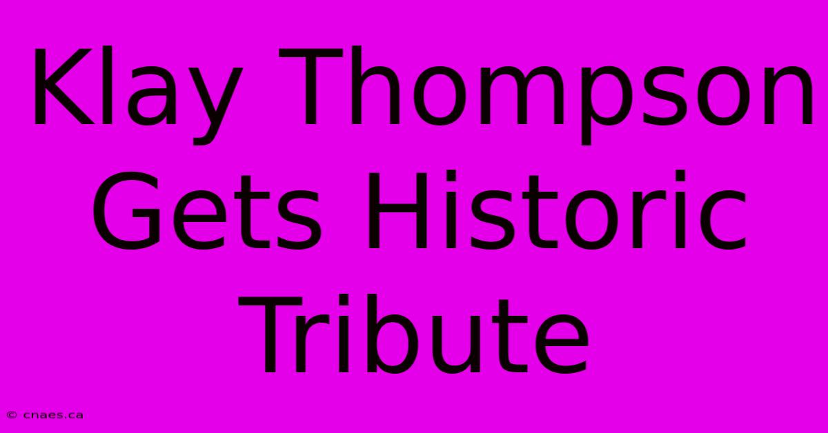 Klay Thompson Gets Historic Tribute