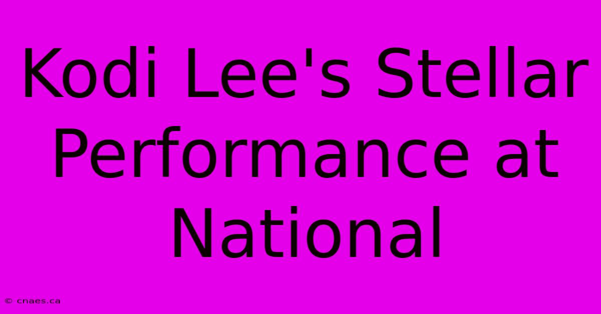 Kodi Lee's Stellar Performance At National 