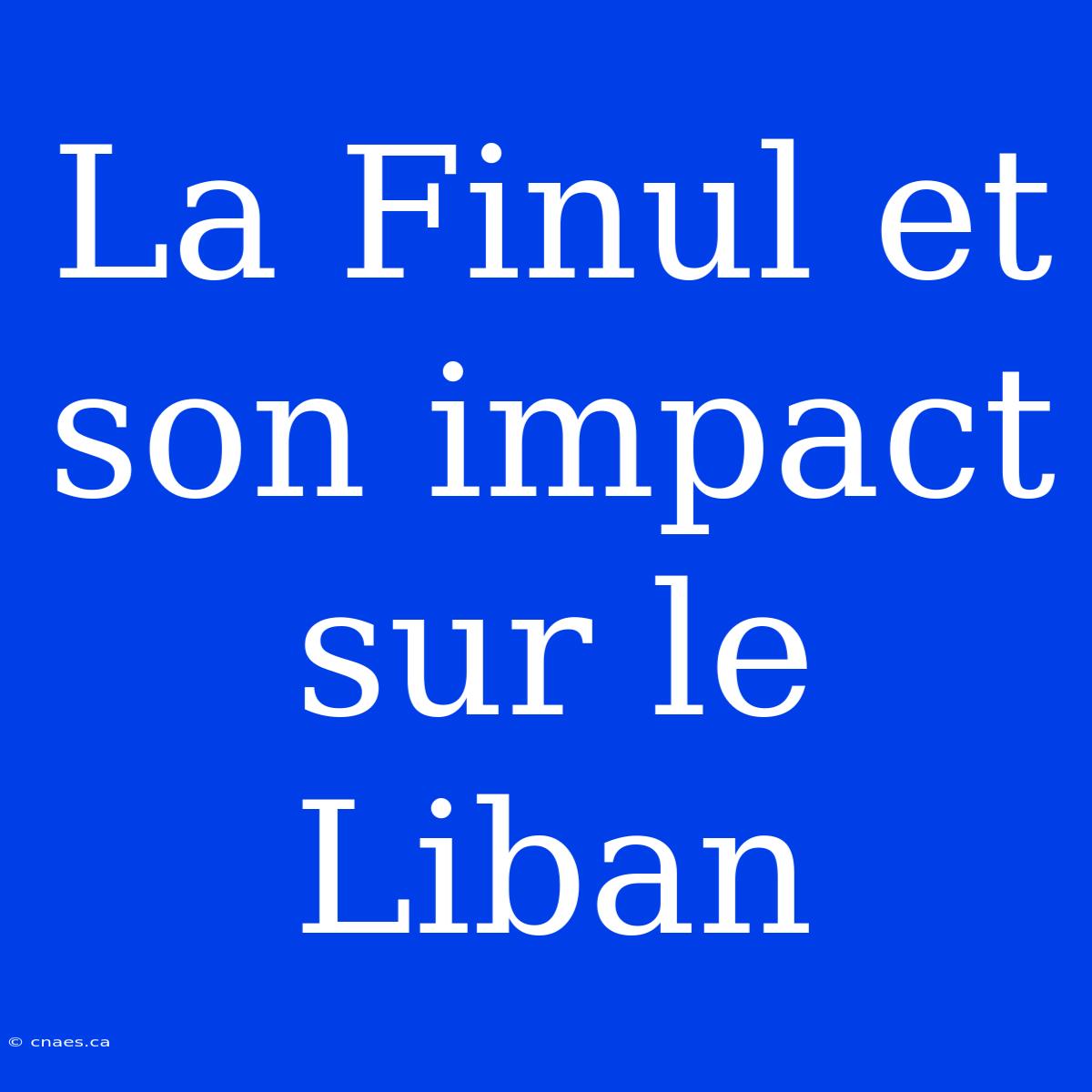 La Finul Et Son Impact Sur Le Liban