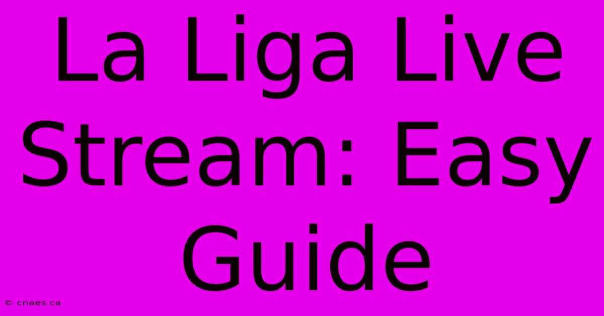 La Liga Live Stream: Easy Guide