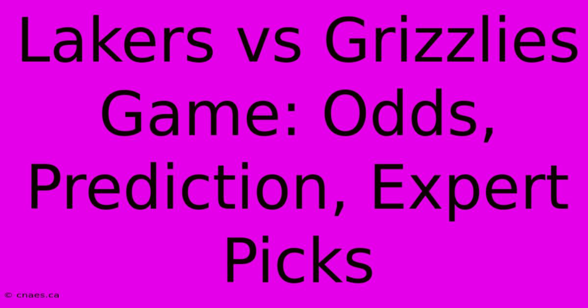 Lakers Vs Grizzlies Game: Odds, Prediction, Expert Picks