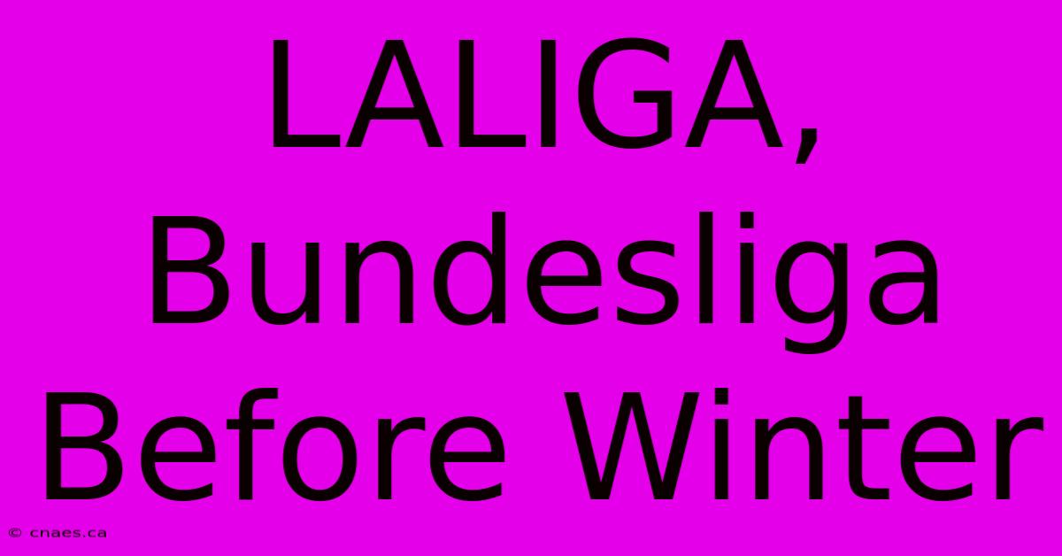 LALIGA, Bundesliga Before Winter