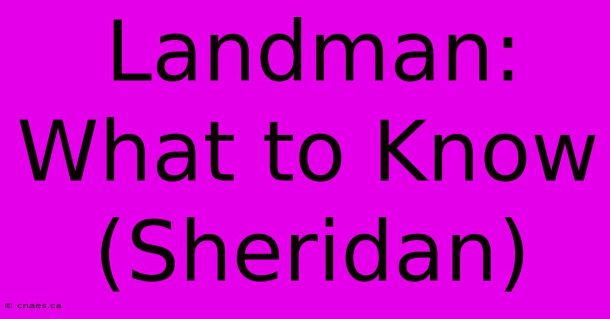 Landman: What To Know (Sheridan)