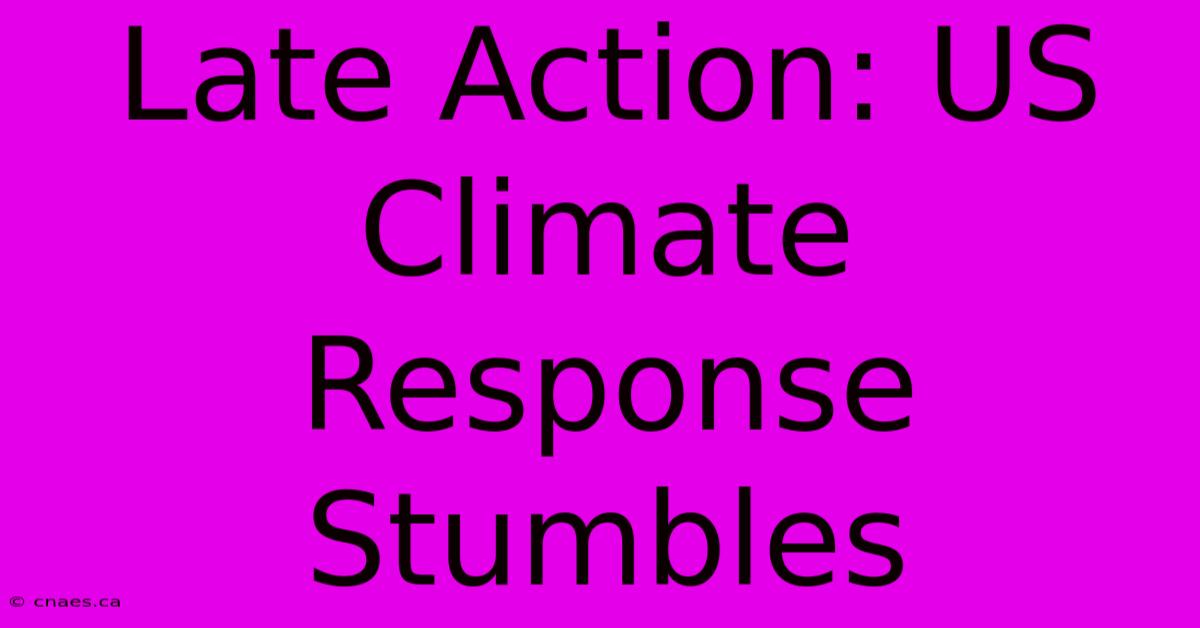 Late Action: US Climate Response Stumbles