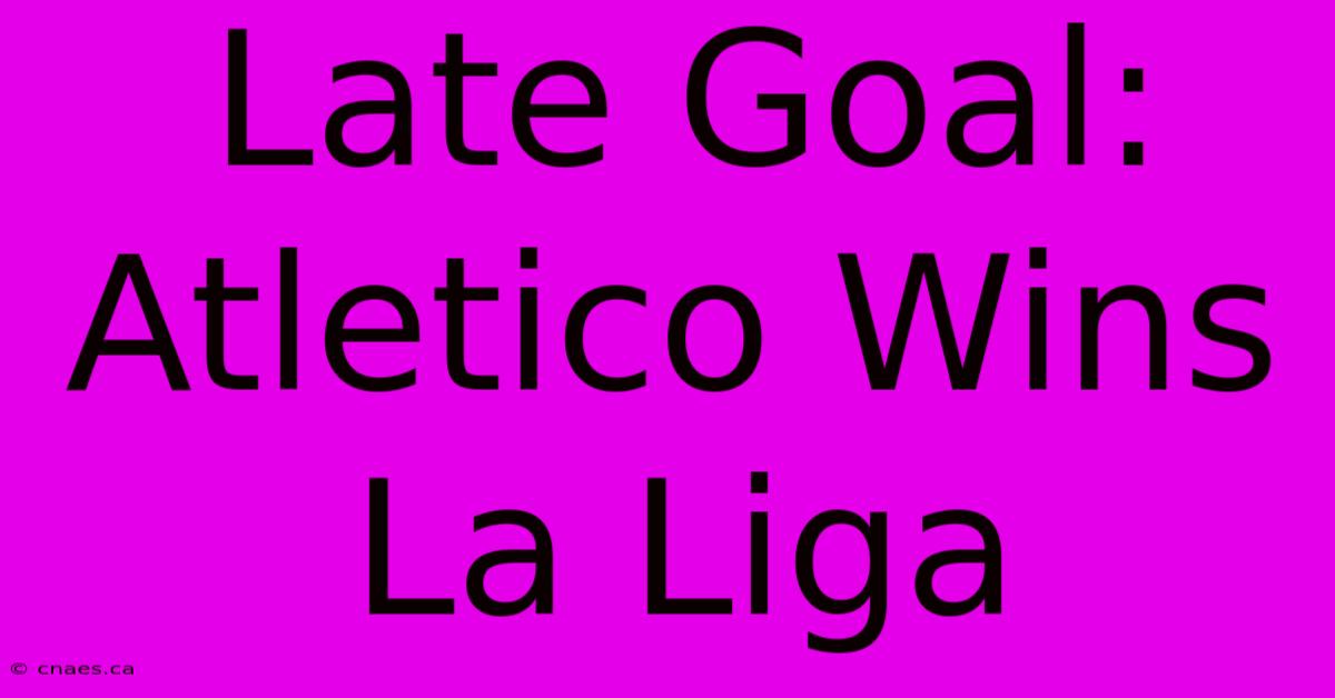 Late Goal: Atletico Wins La Liga