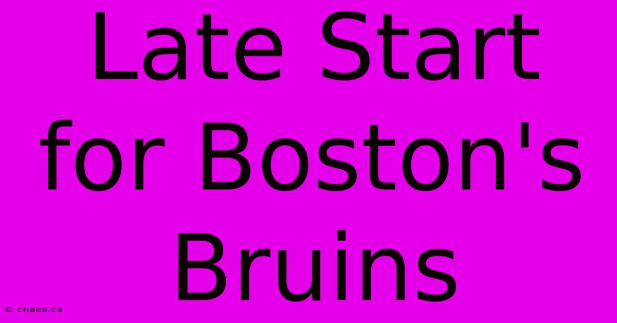 Late Start For Boston's Bruins