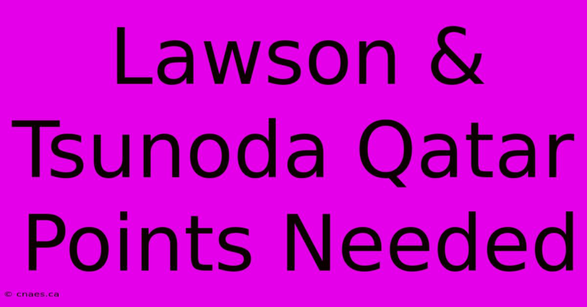 Lawson & Tsunoda Qatar Points Needed