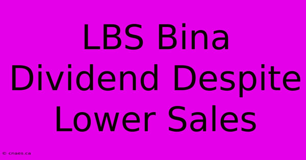 LBS Bina Dividend Despite Lower Sales