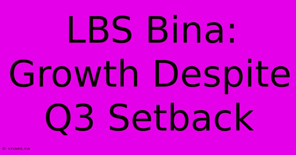 LBS Bina:  Growth Despite Q3 Setback