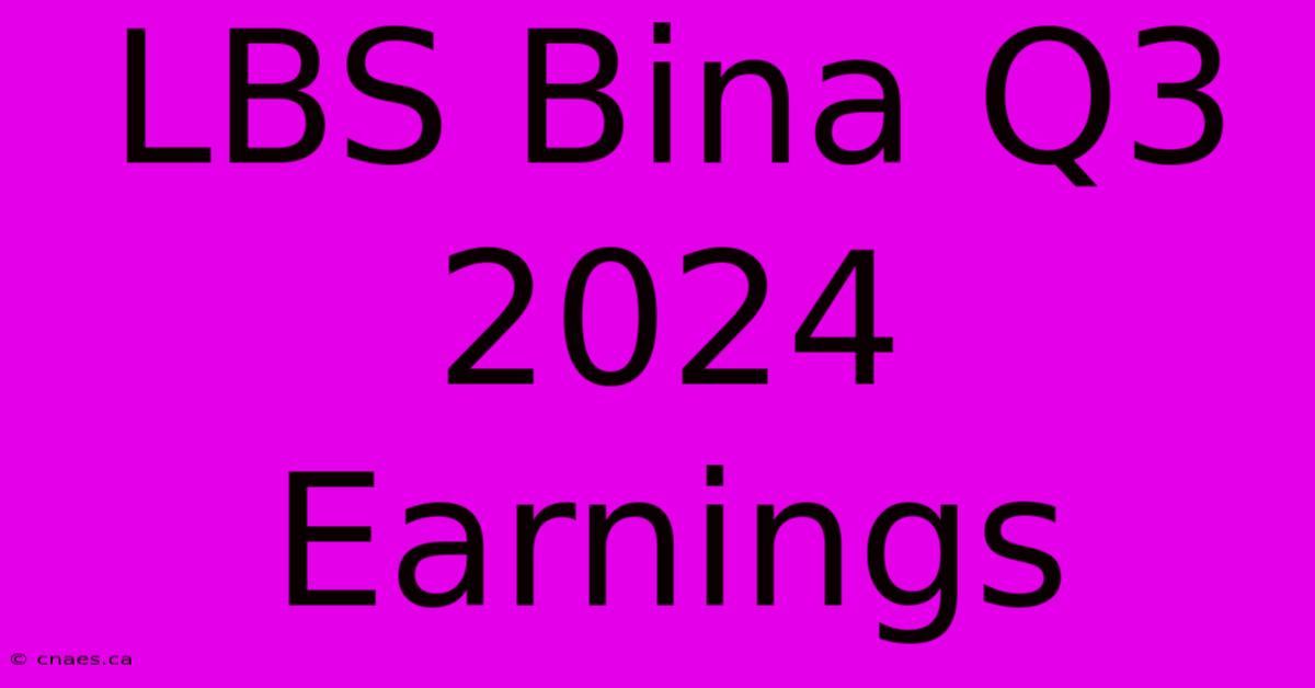 LBS Bina Q3 2024 Earnings