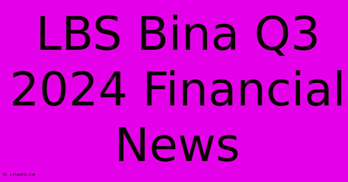 LBS Bina Q3 2024 Financial News