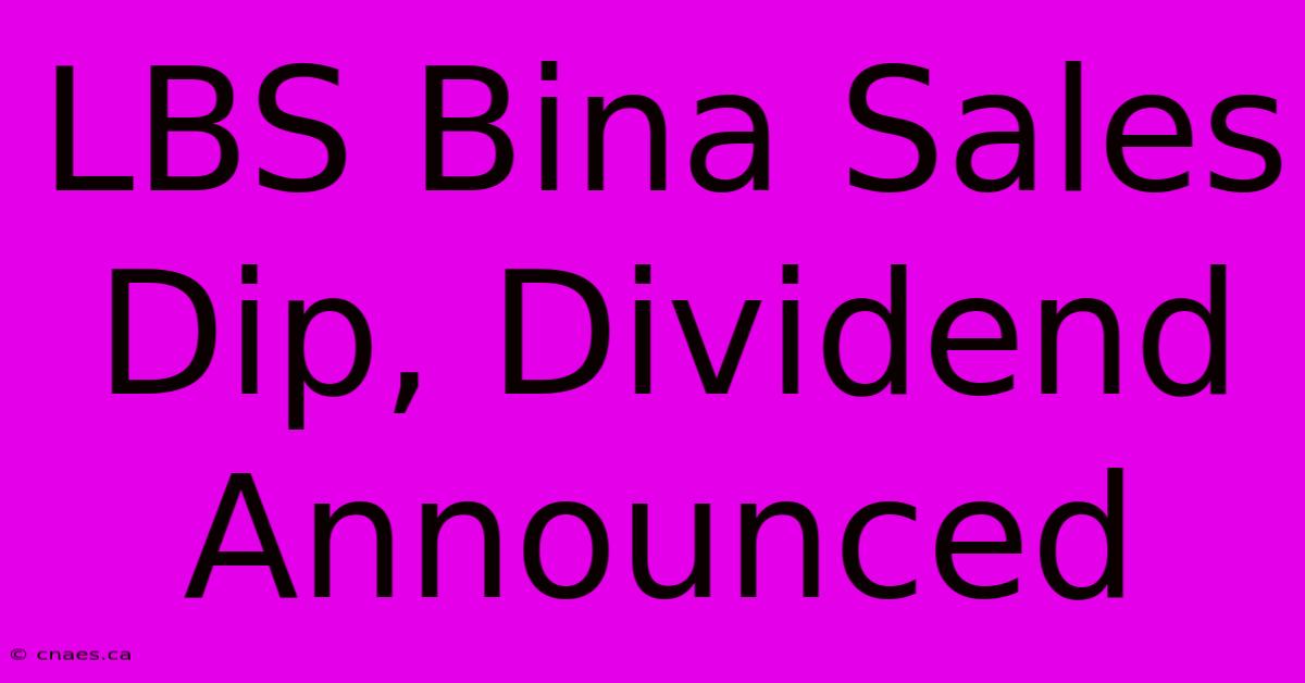 LBS Bina Sales Dip, Dividend Announced