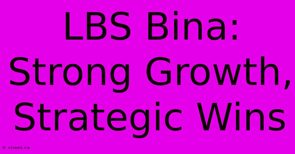 LBS Bina: Strong Growth, Strategic Wins