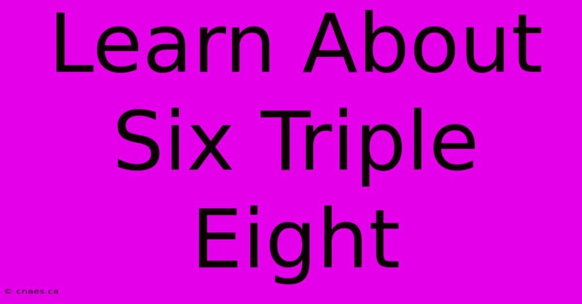 Learn About Six Triple Eight