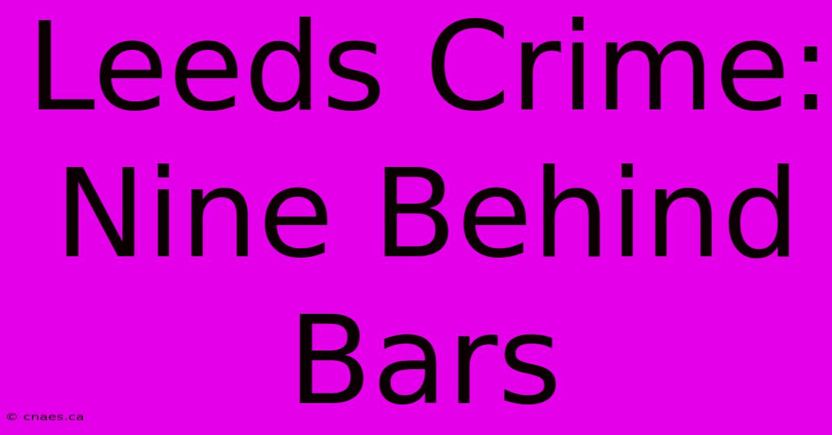 Leeds Crime: Nine Behind Bars