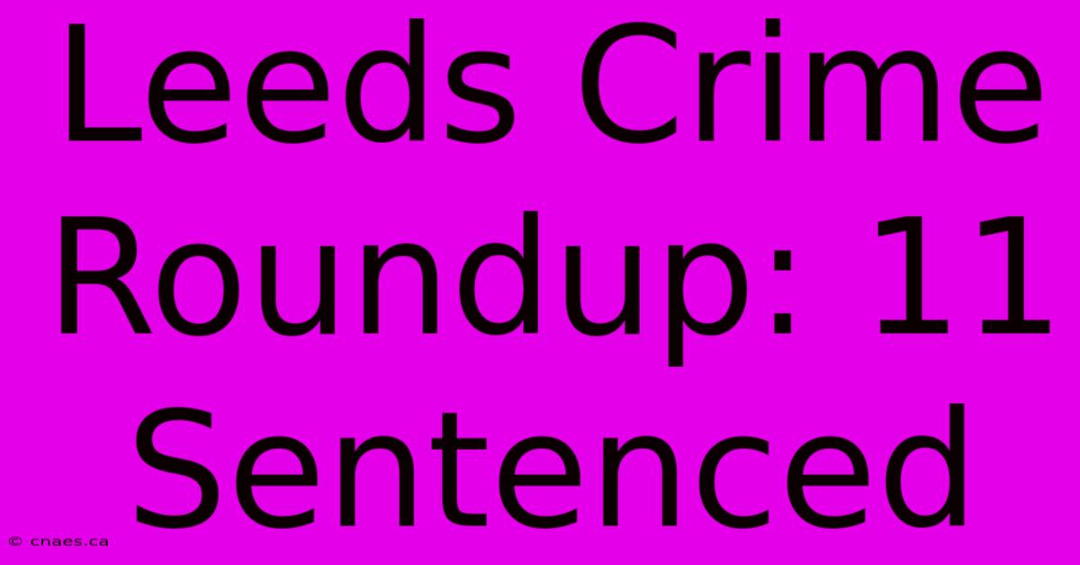 Leeds Crime Roundup: 11 Sentenced