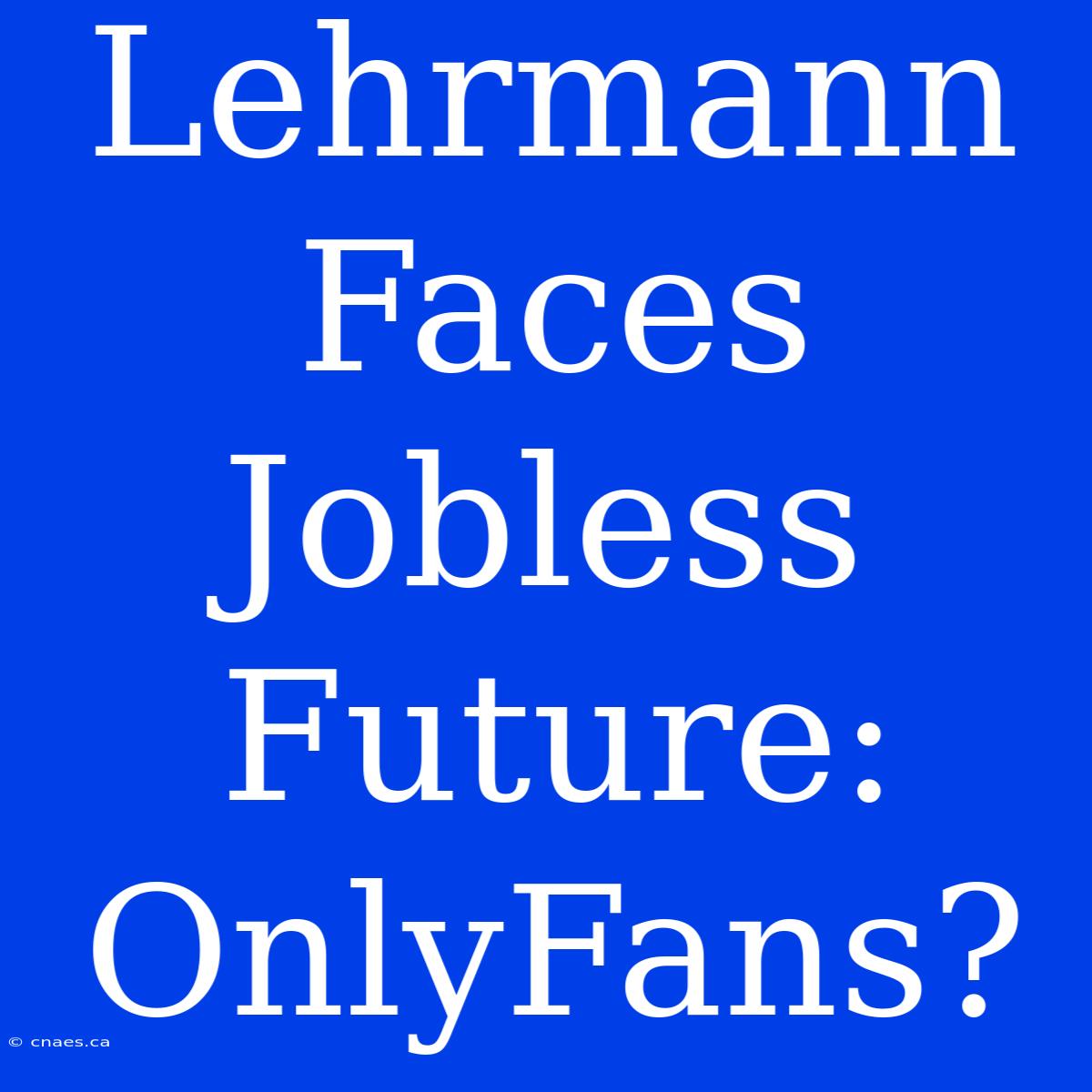 Lehrmann Faces Jobless Future: OnlyFans?