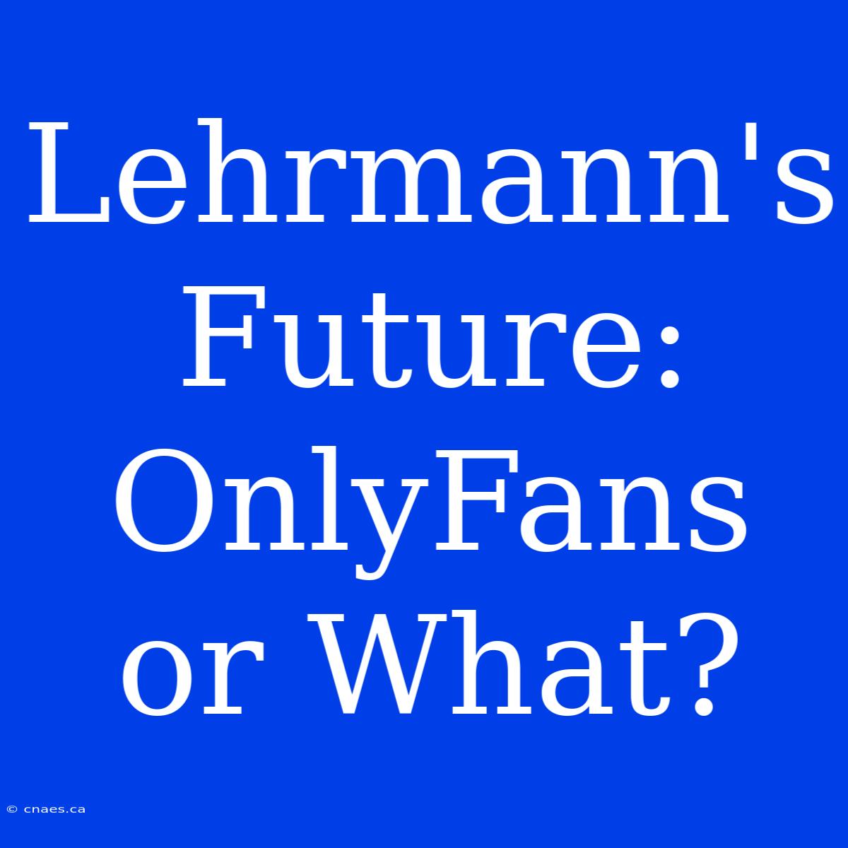 Lehrmann's Future: OnlyFans Or What?