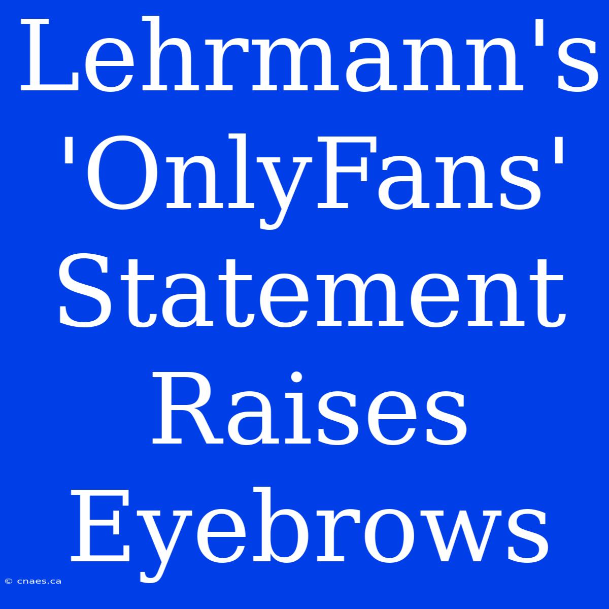 Lehrmann's 'OnlyFans' Statement Raises Eyebrows