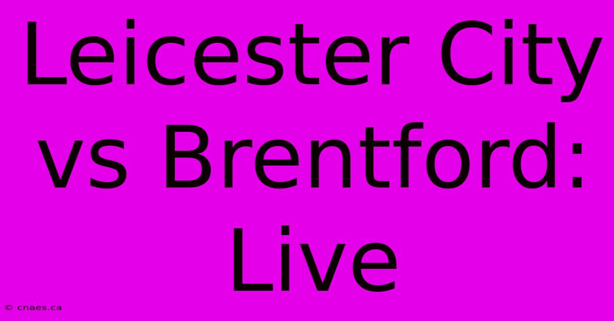 Leicester City Vs Brentford: Live