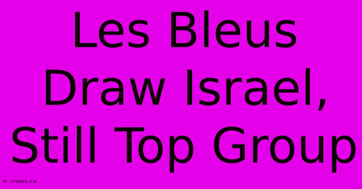 Les Bleus Draw Israel, Still Top Group