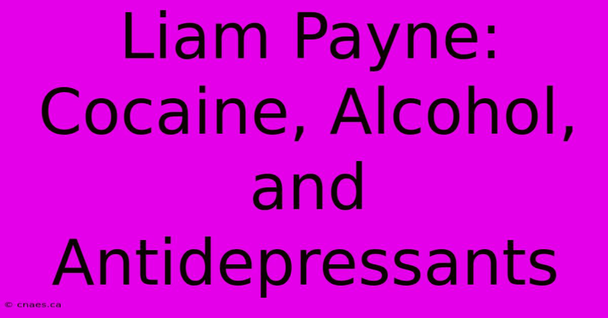 Liam Payne: Cocaine, Alcohol, And Antidepressants