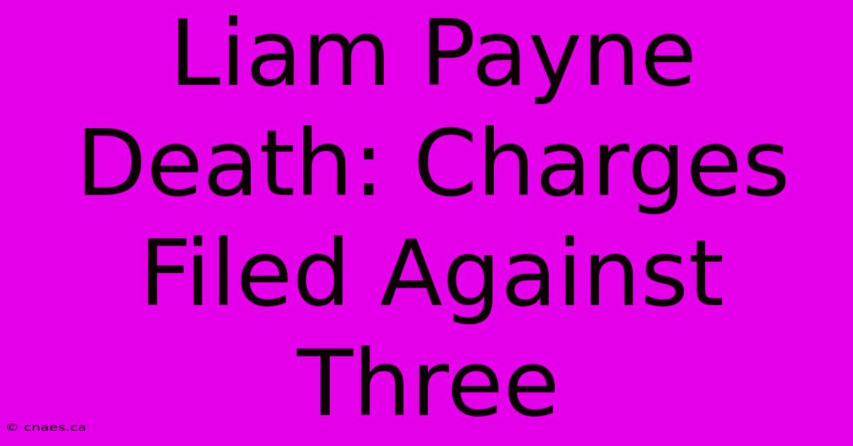 Liam Payne Death: Charges Filed Against Three 