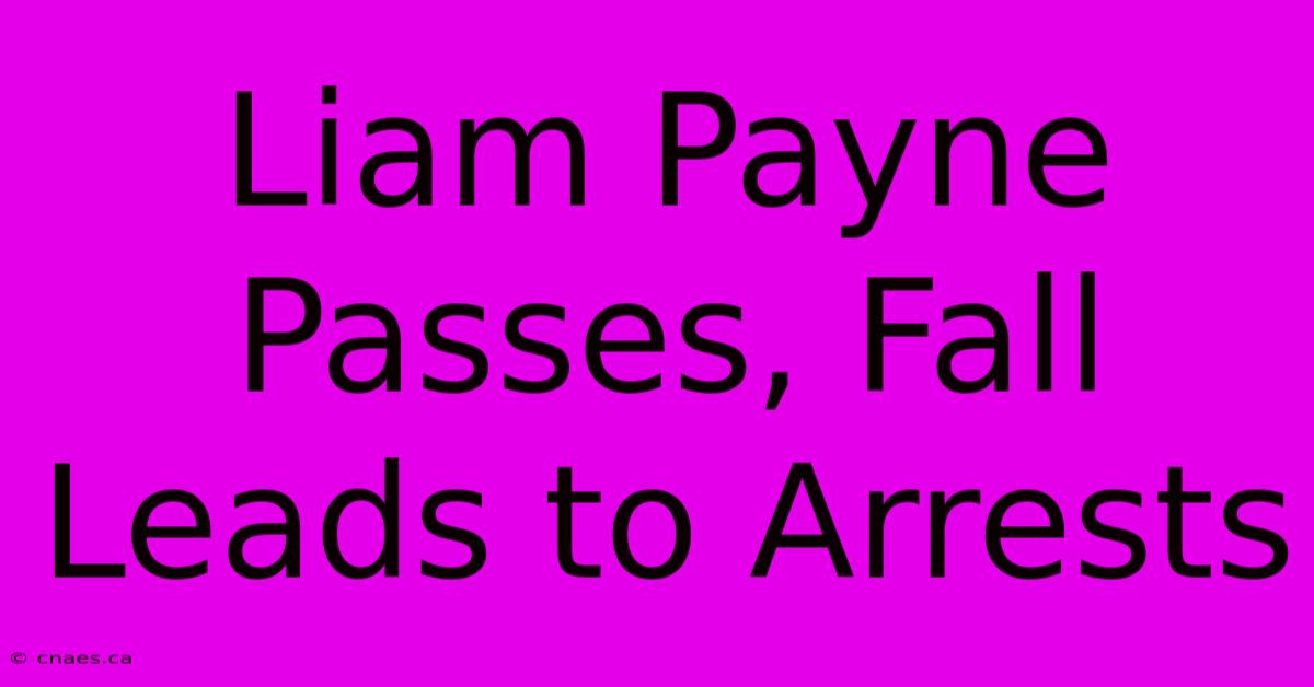 Liam Payne Passes, Fall Leads To Arrests 