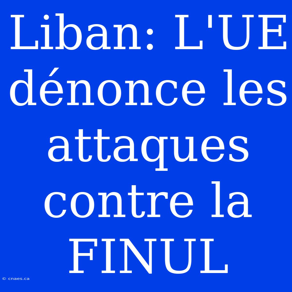 Liban: L'UE Dénonce Les Attaques Contre La FINUL