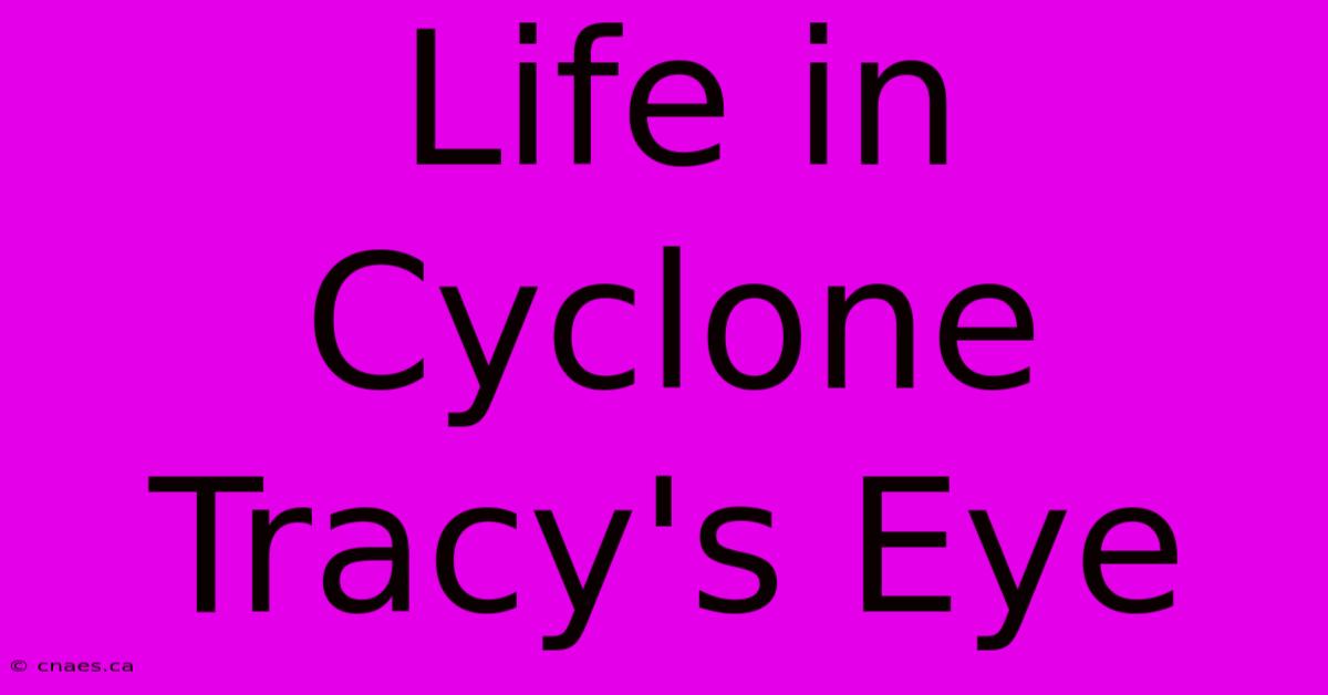 Life In Cyclone Tracy's Eye