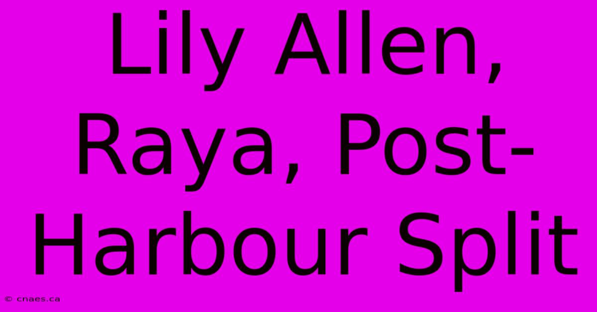 Lily Allen, Raya, Post-Harbour Split