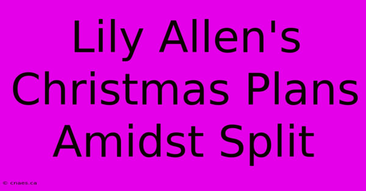 Lily Allen's Christmas Plans Amidst Split