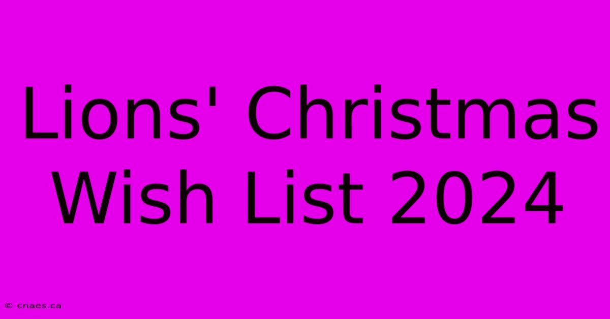 Lions' Christmas Wish List 2024