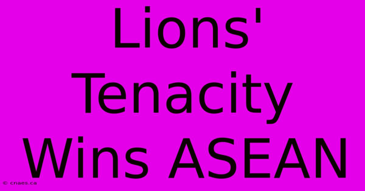 Lions' Tenacity Wins ASEAN