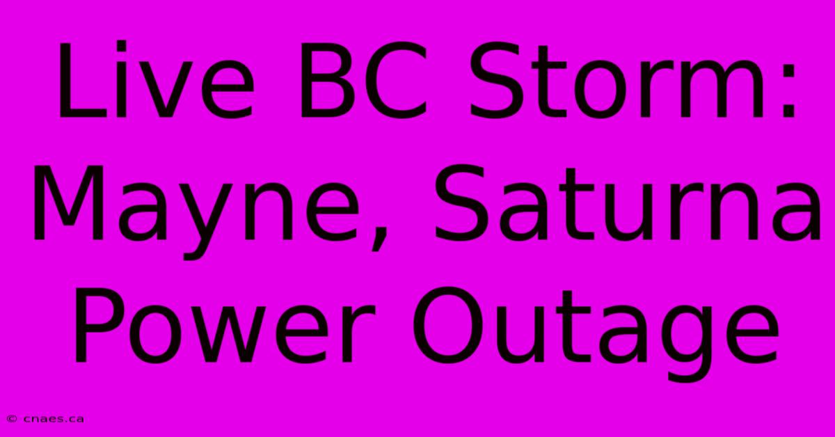 Live BC Storm: Mayne, Saturna Power Outage