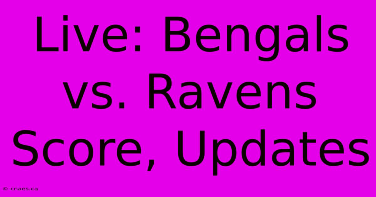 Live: Bengals Vs. Ravens Score, Updates 